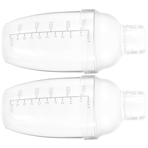 Sosoport 2 Piezas Coctelera de Plástico con Escala Graduada de 500ml, Fácil de Manejar para Todas las Ocasiones y Té con Leche