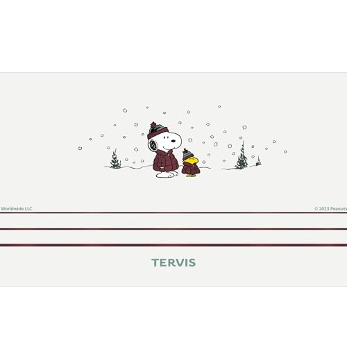 Tervis Traveler Peanuts - Snoopy & Woodstock Christmas Puffer Buddies Triple Walled Insulated Tumbler Travel Cup Keeps Drinks Cold & Hot, 20oz, Stainless Steel