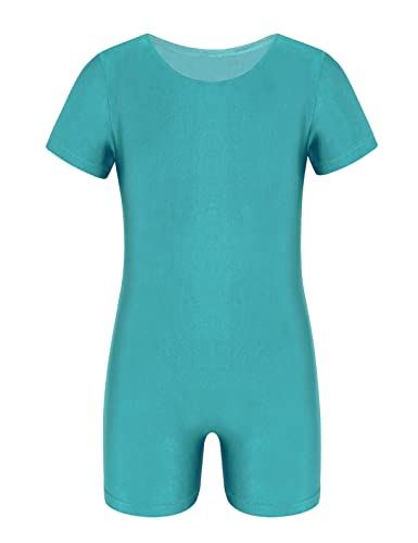 Yeahdor Kids Boys Girls Team Basic Gymnastics Dance Leotard Bodysuit Biketard For Athletic Sports Tumbling Turquoise 5-6 #TOP19