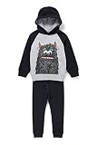 C&A Set enfant garçon coton coupe droite imprimé | Couleur unie, gris/noir, 6 ans