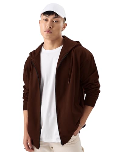 Image of LAZYCHUNKS Men's Zipper Hooded Sweatshirt | Premium Full Sleeve Hoodie Jacket with Front Zip & Pockets | Stylish Winter Wear, Warm Casual Sportswear for Men