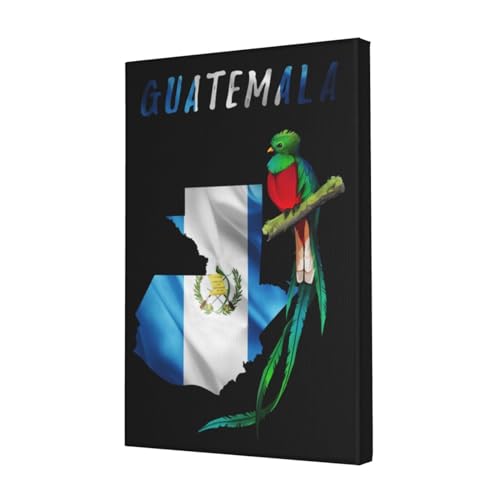 Canvas Wall Art Picture Wall Art Canvas Print Flag Map And Quetzal Bird Of Guatemala Home Decor-12