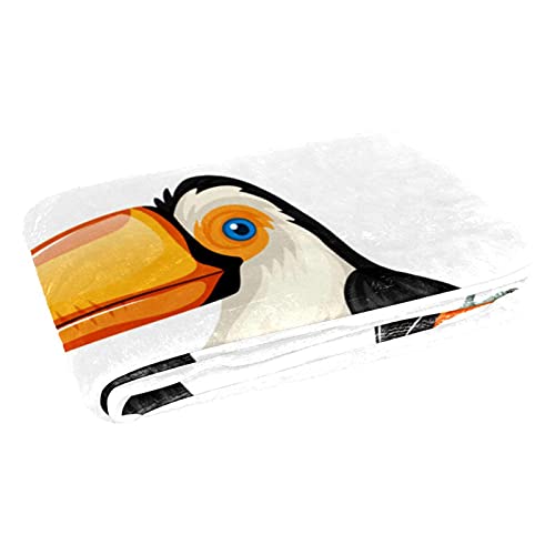 Couverture douce et chaude plaid plage camping banquette motif oiseau