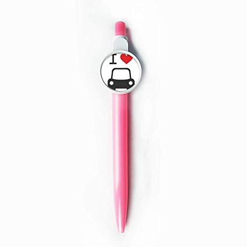 DIYthinker I Love - Bolígrafo retráctil con diseño de coche, diseño de corazón rojo, color azul