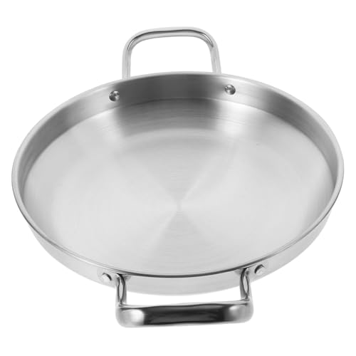 Suixtil Vaporera de Acero Inoxidable Plancha Sartén Polvo Wok Paellera Inducción Trabajo Diario Pequeña Sartén Personal Pequeña Plancha