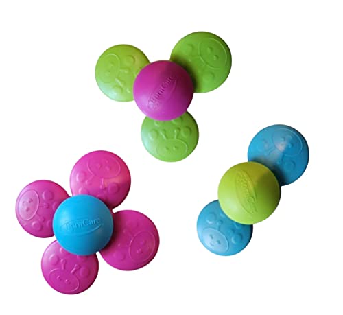 BornCare Fidget Spinners Suction whirly Hand Finger Spinner Durable Large Multi Color Kids Toys, Spinning Tops School Pre K Toy (3 Pack)