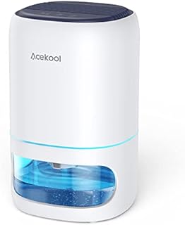 Acekool 1000ml Dehumidifier and Air Purifier 2 in 1 with 7 Colorful Lights, Low Energy Portable Small Air Dehumidifiers for Home Bedroom Wardrobe Bathroom, Auto-off & Timer Function, Ultra Quiet 25dB