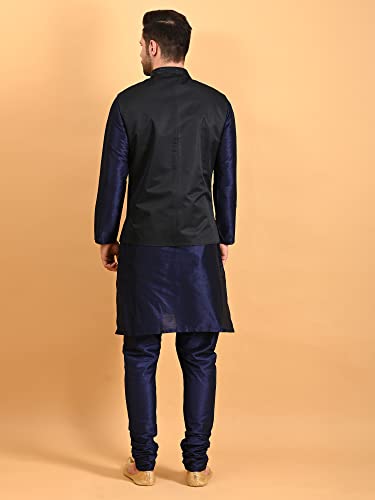 Image of Uri and MacKenzie Men's Silk Blend Kurta Pajama with Designer Ethnic Nehru Jacket /Modi Jacket
