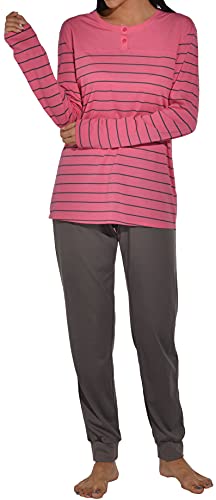 Damen Schlafanzug in 100% Baumwolle, mit kurzer Knopfleiste und Funktionsschnitt, in der Farbe Candy pink (XXL) Cover