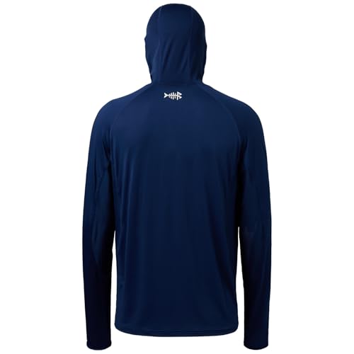 BASSDASH UPF 50+ Men’s Long Sleeve Fishing Shirt with Mask UV Neck Gaiter Hoodie Dark Blue by BASSDASH - Image 2