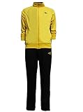 ZITY Men's Active Zippper Long Sleeve 2-pc Tracksuit set YelllowLion/Black 03 Medium