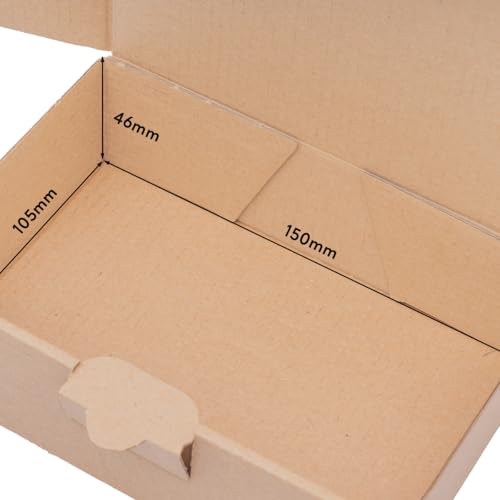 Foto von verpacking Maxibriefkartons 160 x 110 x 50 mm Braun [Größe und Stückzahl wählbar] DIN A6 Maxibrief MB-1 Versandkarton für Warenpost 50 Stück