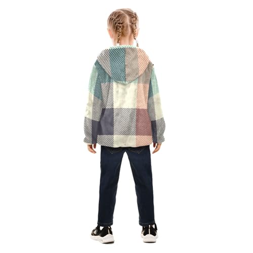 GuoChe Buffalo Plaid orange Girls Sherpa Lined4