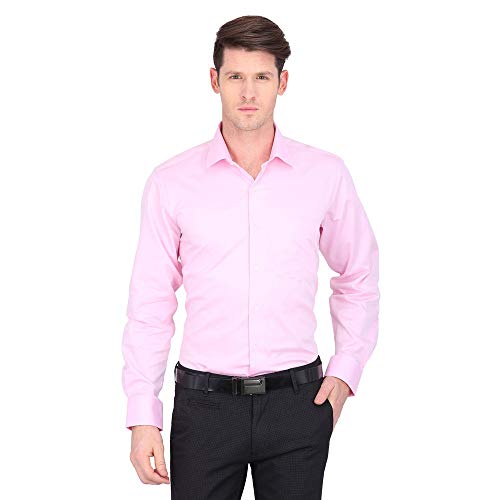 Image of Van Heusen Men's Regular Fit Formal Shirt (8907566270439 VHSF1M7683339 Light Pink Solid 39)