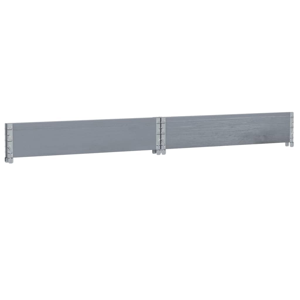 Paletten-Aufsatzrahmen Grau aus massivem Kiefernholz 100x100 cm mit klappbaren Metallecken stapelbar für Lager, Transportplattform, Logistik und Ladungssicherung im Versand und Spedition