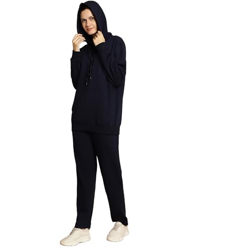 Image of Mack Jonney Solid Hooded Cotton Fleece tracksuit Co-Ord Set for Women-MACK32729