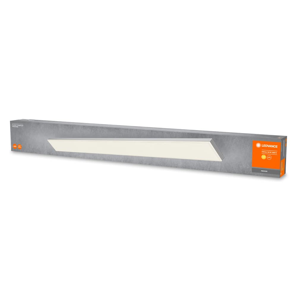 LEDVANCE Wand-und Deckenleuchte, Rahmenlose Panel Leuchte für Innen, Warmweiß (3000K), 35W, 1200mm x 100mm, PLANON FRAMELESS, 4058075470699, 120cm x 10cm