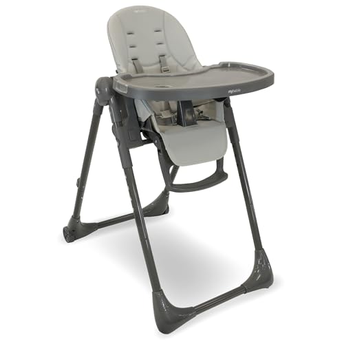 My Babiie MBHC9 - Trona desde el nacimiento - Recién nacido hasta 3 años (15 kg), ajustable, 5 posiciones reclinables, 7 ajustes de altura, bandeja extraíble, asiento acolchado, plegable, silla para
