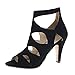 Sandali estivi da donna, alla moda, da donna, casual, con tacco alto, sandali da donna, Nero , 39.5 EU