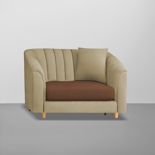 Image of Doraldo Seater Sofa Set for Living Room (Cream Brown) Premium Fabric Sofa Set