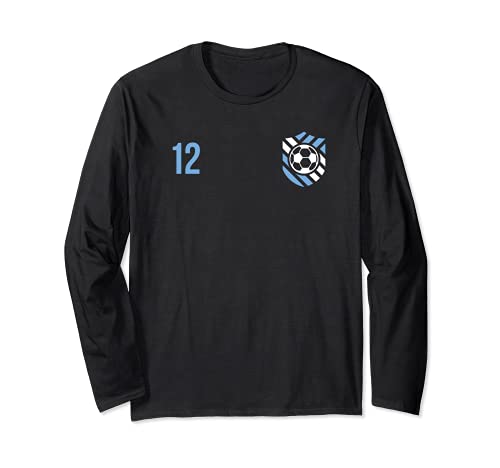 Flag Argentina Long Sleeve T-Shirt, Black