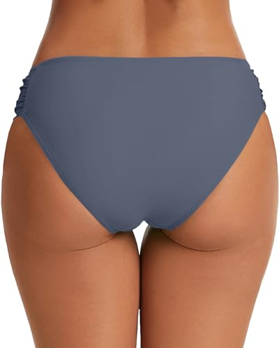 Image of Women's Bathing Suit Bottoms Full Coverage Ruched Bikini Tankini Bottom Swimsuit Brief