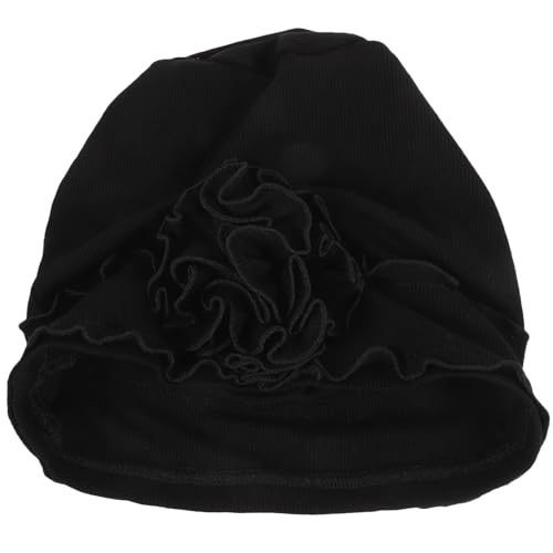 Gorro turbante para quimioterapia y alopecia en fibra modal negra transpirable