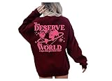 You Deserve The World Hoodie, Oversized, Trendy, Tumblr, Aesthetic, Aesthetic Clothes, Trendy Y2k
