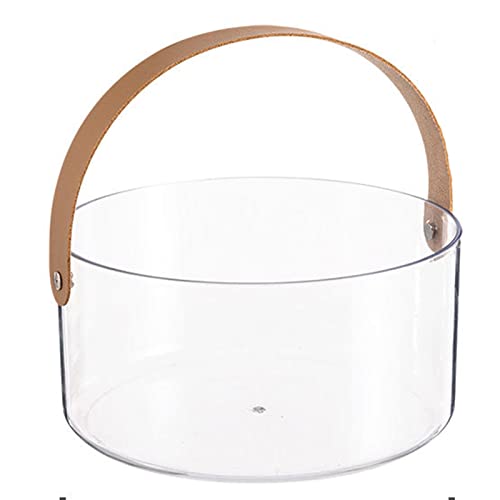 YS0911 Plastic Clear Ice Bucket With Hand Strap For Wine Champagne Beer Cooling Effect Portable Fruit Storage Basket Clear Plastic Ice Bucket, large