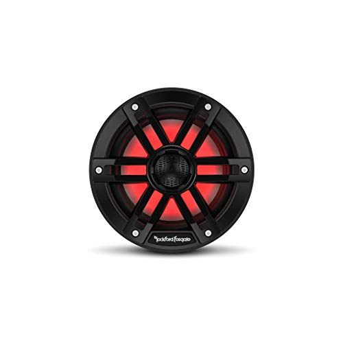 Rockford Fosgate M1-6B Color Optix 6” 2-Way Coaxial Multicolor LED Lighted Marine Speakers - Black (Pair)
