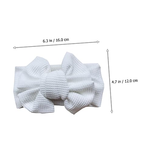 2Pcs Hairband with Large Bow Soft Waffle Knit Headbands for Newborns Comfortable Non Marking Hair Accessories for Christmas Parties Daily Wear2