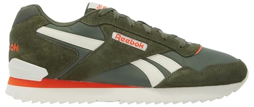 Reebok Unisex Glide Ripple Clip Sneaker, Breakaway Green/Chalk/Pump ORANGE, 42.5 EU