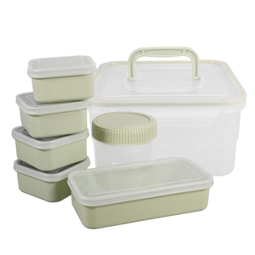 Toyvian 1 セット 食品保存ボックス 真空シーラーバッグ お弁当箱 蓋付き収納ボックス 食品瓶 いいね ベビー引き出しオーガナイザー キッチンビン 食品容器 ペ Light Green