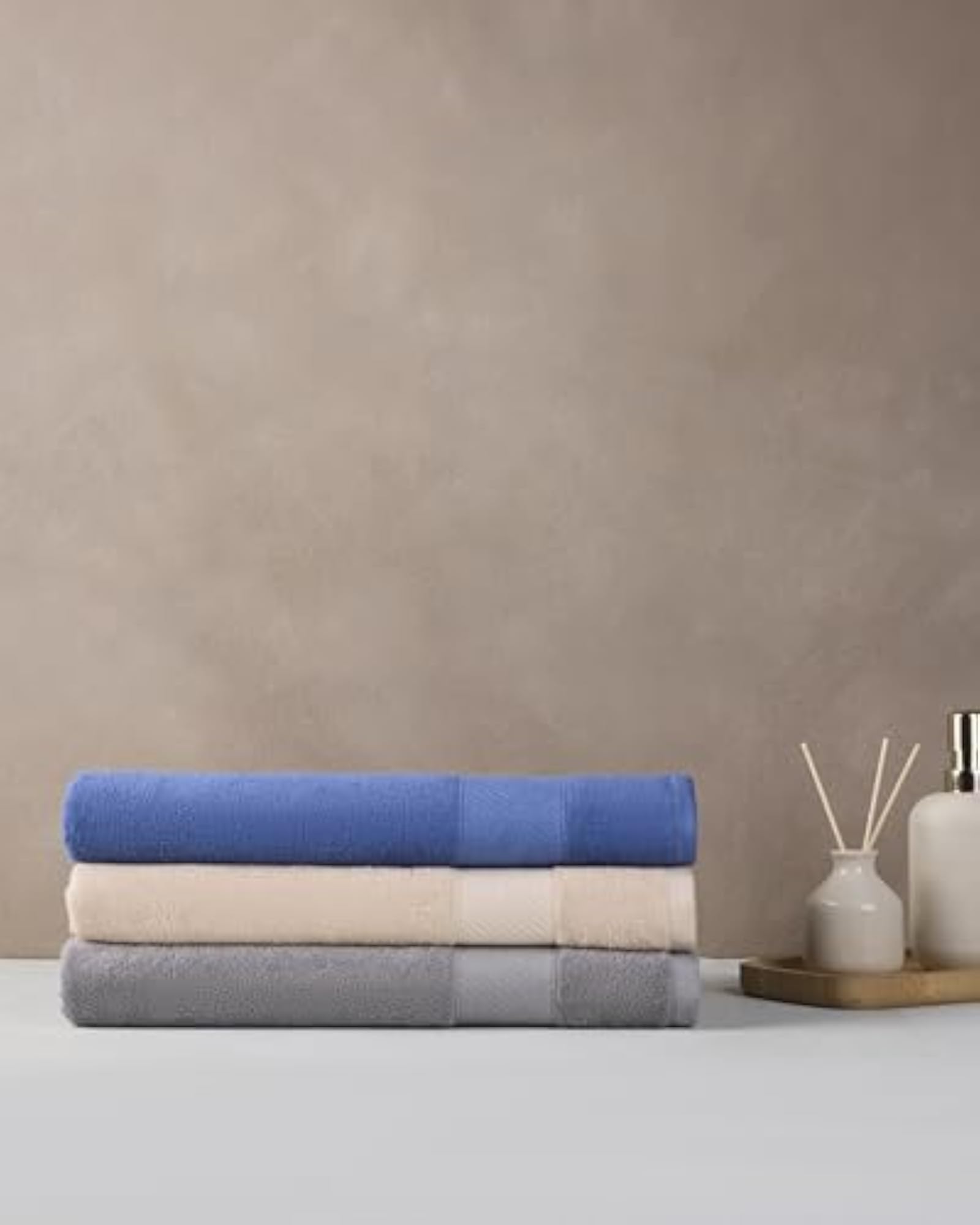 Bamboo Cotton Towel Set of 3 for Bath
