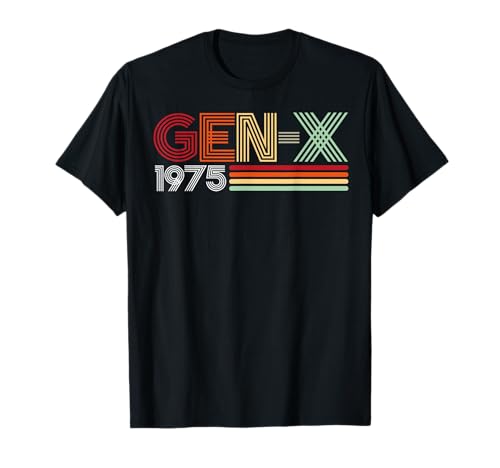 Style de texte vintage Gen X 1975 Retro Generation Xer T-Shirt