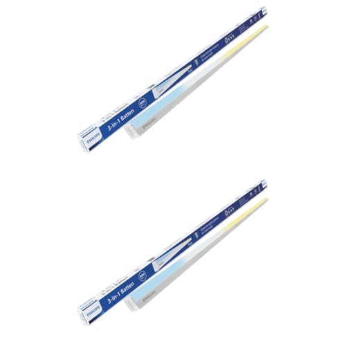 Image of Philips 36W 3-in-1 Colour Changing LED Batten 4 Ft | CCT Mood Lighting (Cool White /Neutral White /Warm White) | Bright & Energy Efficient Tube Light for Bedroom, Hall & Office | Pack of 2