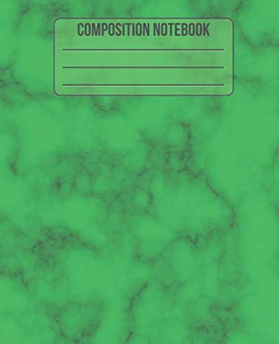 Composition Notebook: Deep Green College Ruled Wide Blank Lined Cute Notebooks for Girls Teens Kids School Students Home Or Office Writing Notes - Trendy Snake Green Marble Print Journal Gift