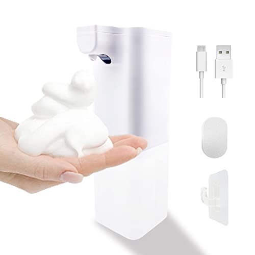 Automatic Touchless Foaming Soap Dispenser Rechargeable Electric Naomimeier Hands-Free No Touch Infrared Motion Sensor Soap Dispenser Pump For Kids Bathroom Kitchen Office Hotel Countertop 12Oz/350Ml #TOP28