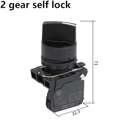 Interruptor de boton ZB5 selector de 3 posiciones con reinicio automatico de plastico 2