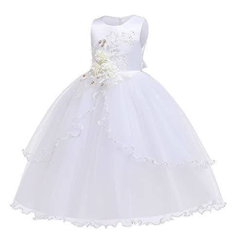 MYRISAM Flower Girls Embroidered Lace Wedding Dress Communion Formal Birthday Pageant Evening Party Long Tulle Gown2