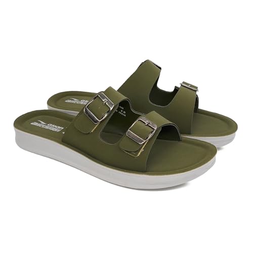 Image of ASIAN PL-908 Cushion Slippers for Women | Stylish Double Buckle Slip-Ons | Soft Air Cushion Comfortable Footbed | Lightweight Daily Wear Casual Flats for Indoor Outdoor Use