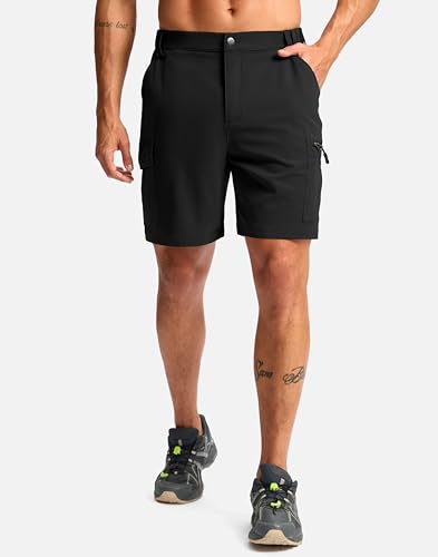 Pudolla Men's Hiking Cargo Shorts 7" Lightweight Quick Dry Casual Work Shorts for Men Summer Travel Golf with 5 Pockets2