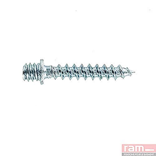 Ram - Patte à Vis Bois Acier Zingué, 40mm, Argent, Boîte de 100