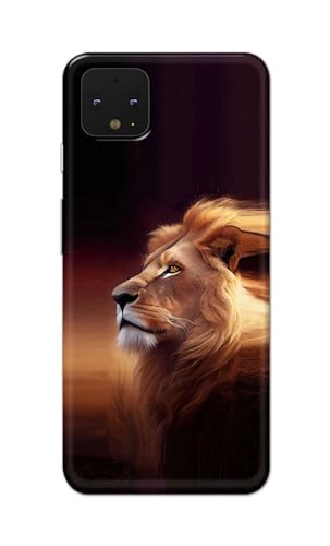 Image of PRINTFIDAA Printed Hard Back Cover Case for Google Pixel 4 Back Cover (Danger Lion) -112