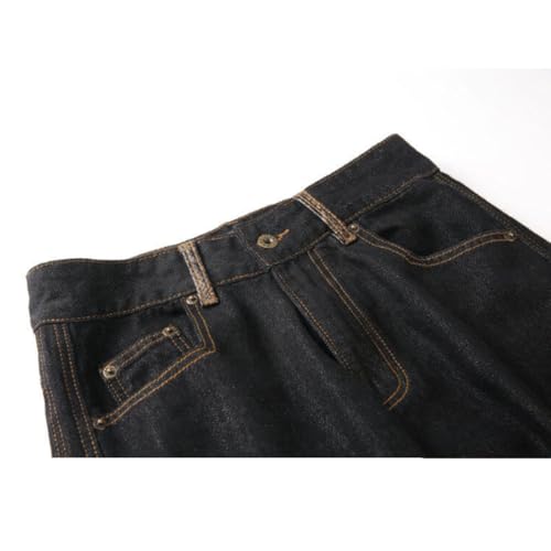 HZCX FASHION Mens Vintage Machete Cargo Pants Baggy Denim Wide Leg Jeans with Snakeskin Pockets Tapered Denim Trousers3