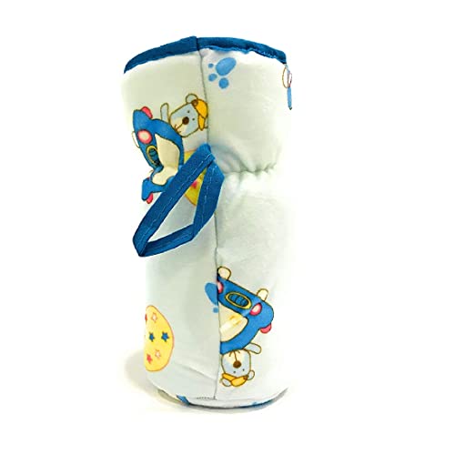 Image of Bottle Covers for Wide Neck /Broad Neck Soft Plush Stretchable Baby Feeding Bottle Cover with Strap for (250, 260, 330 ml Feeders (Multicolour) Pack of 2- Pink Blue)