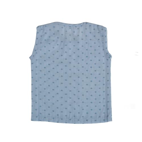 Image of 100% Cotton Printed Shoulder Snap Jabla | Blue Jhabla | for Newborn & Infants | All Season wear Jabala Baby Products | Sleeveless Regular Fit Vest | Assorted Pack of 3| Size - 0-3 Months