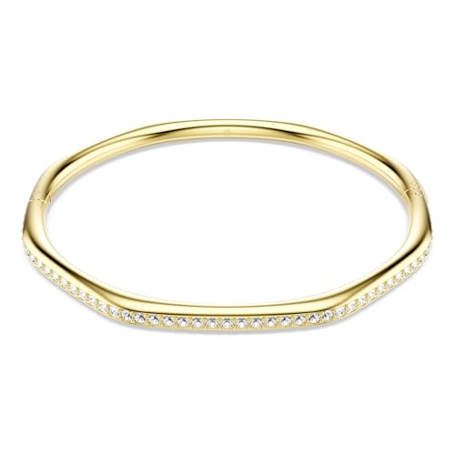 Swarovski Bracciale Rigido Dextera, Forma Ottagonale, Taglio Round, Bianco, Placcato Color Oro