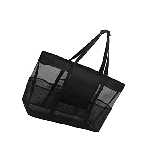 Alipis bolsa de playa de malla storage bags travel bag garment bag travel kit beach bag totalizador bolso de mano para hombres bolsa de juguetes de playa bolsa de juguetes de arena Black
