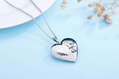 Locket Necklace That Holds Pictures "I Love You To The Moon And Back" Photo Memory Lockets Necklaces (I Love You To The Moon And Back) #TOP2